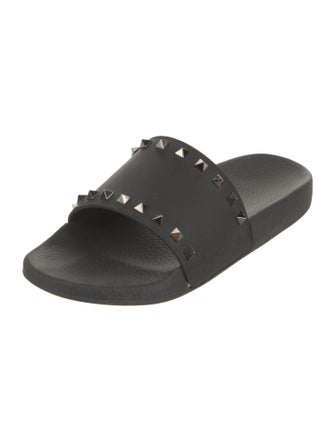 Valentino Rockstud Accents Rubber Slides