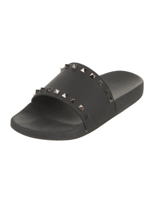 Valentino Rockstud Accents Rubber Slides