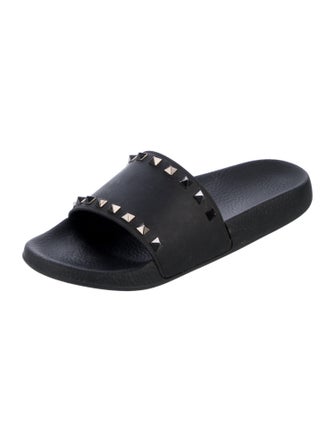Valentino Rockstud Accents Rubber Slides