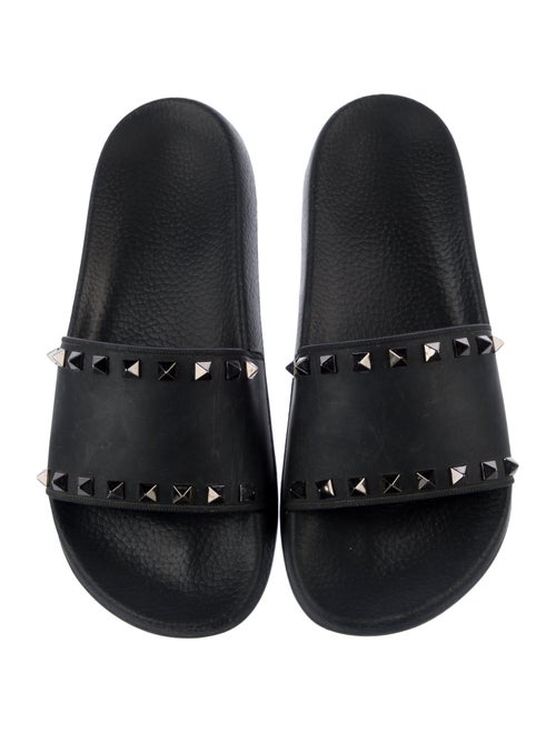 Valentino Rockstud Accents Rubber Slides