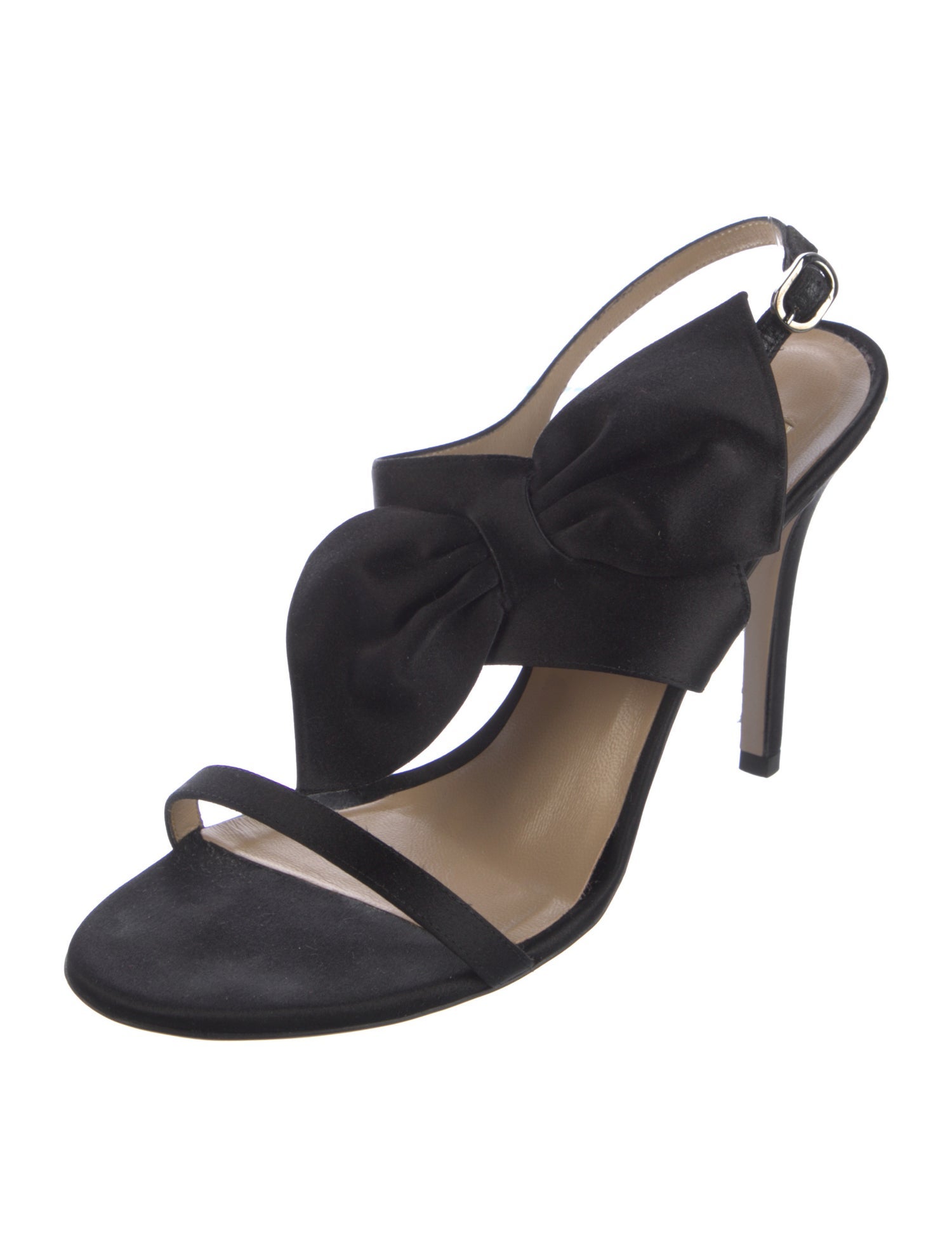 Valentino Satin Bow Accents Slingback Sandals
