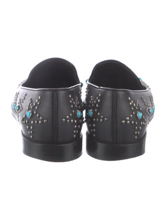 Valentino Leather Studded Accents Loafers