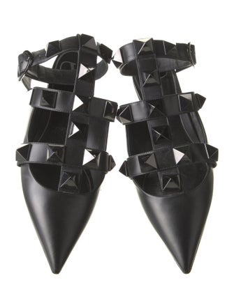 Valentino Rockstud Accents Leather Mules