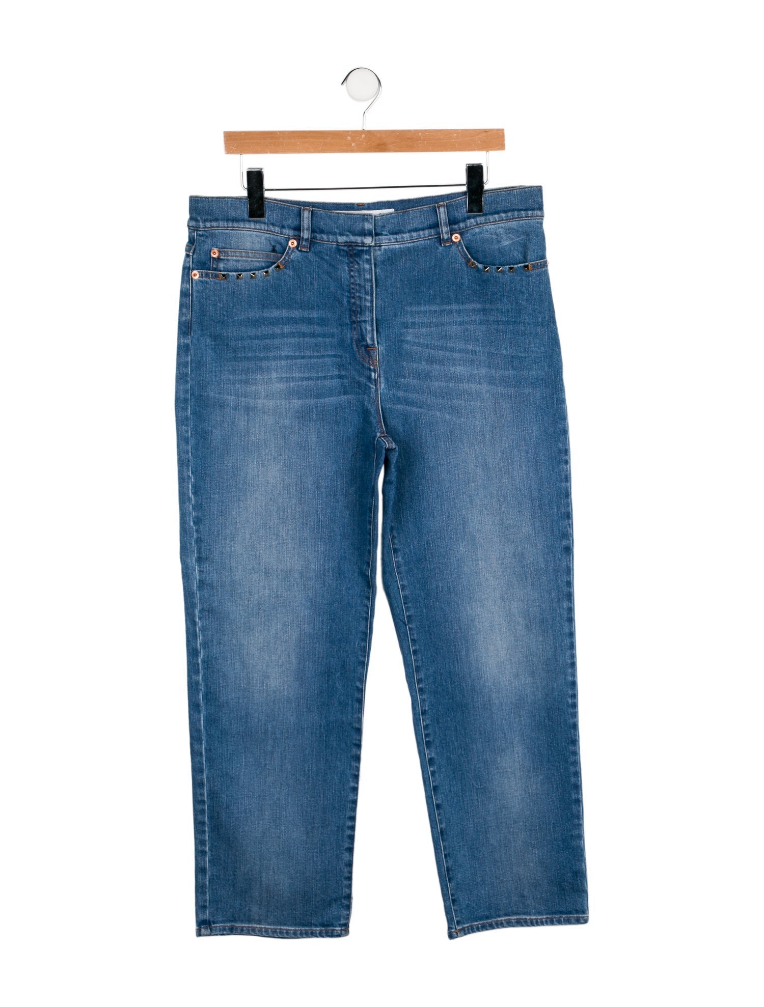 Valentino Mid-Rise Straight Leg Jeans