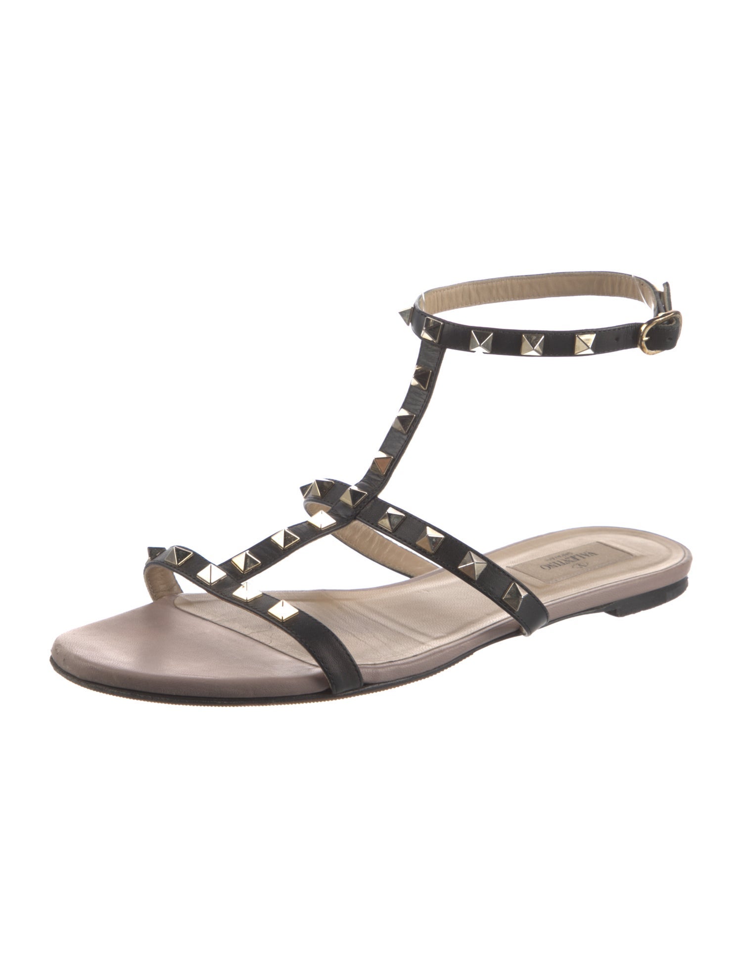 Valentino Rockstud Accents Leather Sandals