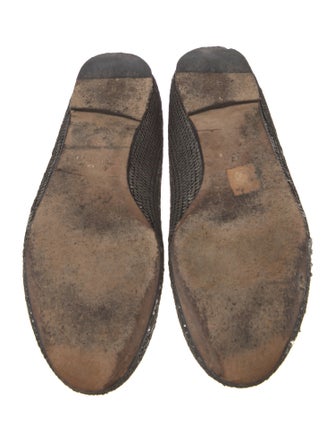 Valentino Faux Pearl Accents Sequins Ballet Flats