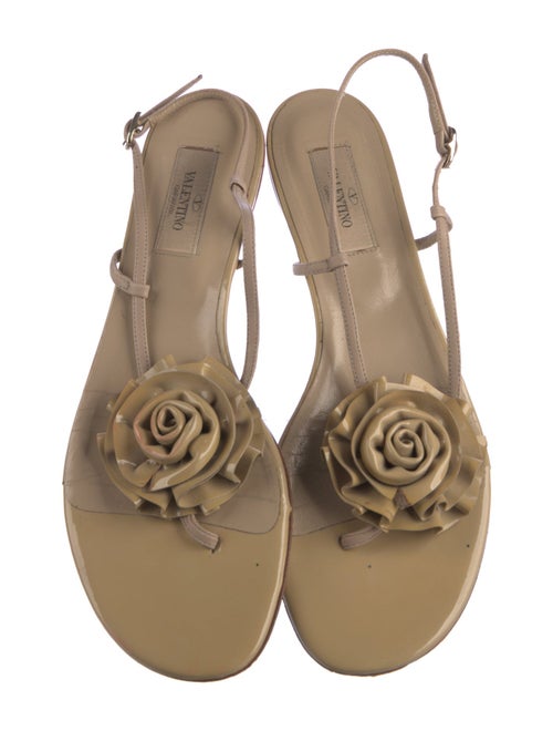 Valentino Leather T-Strap Sandals