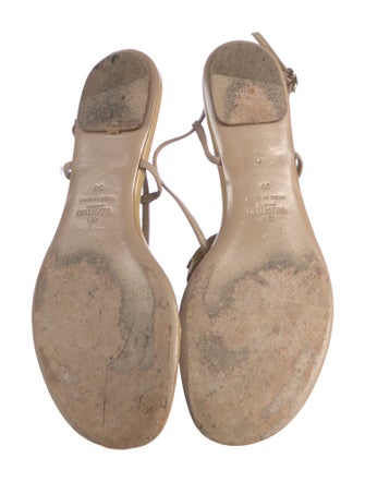 Valentino Leather T-Strap Sandals