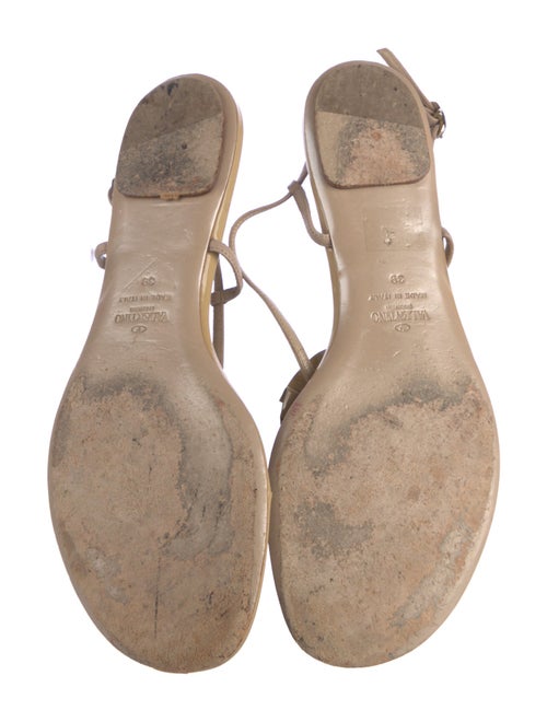 Valentino Leather T-Strap Sandals