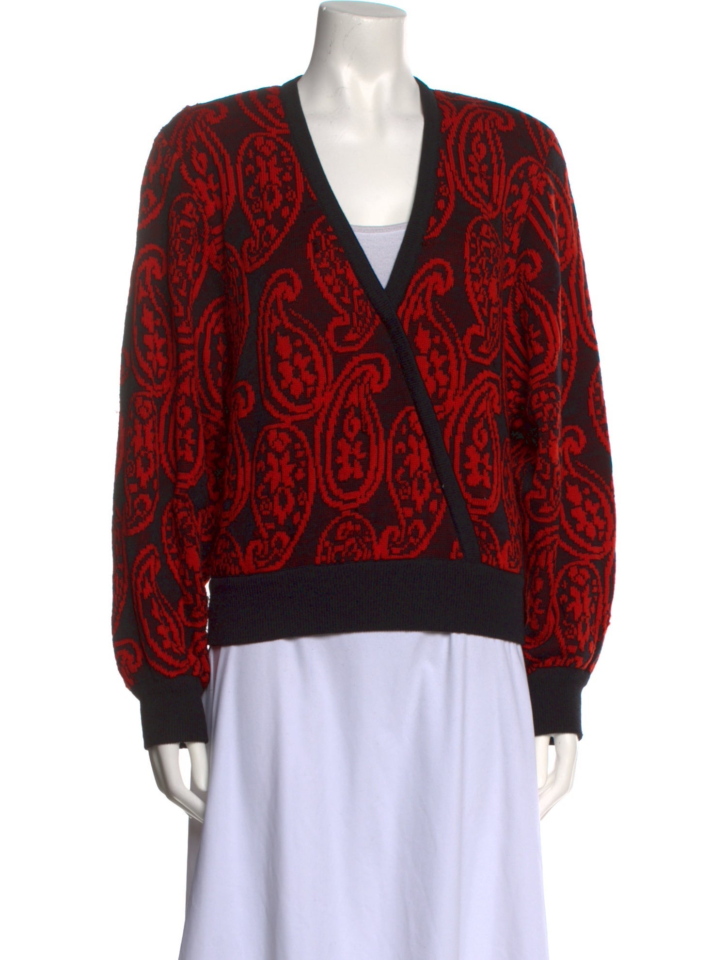 Valentino Wool Paisley Print Sweater