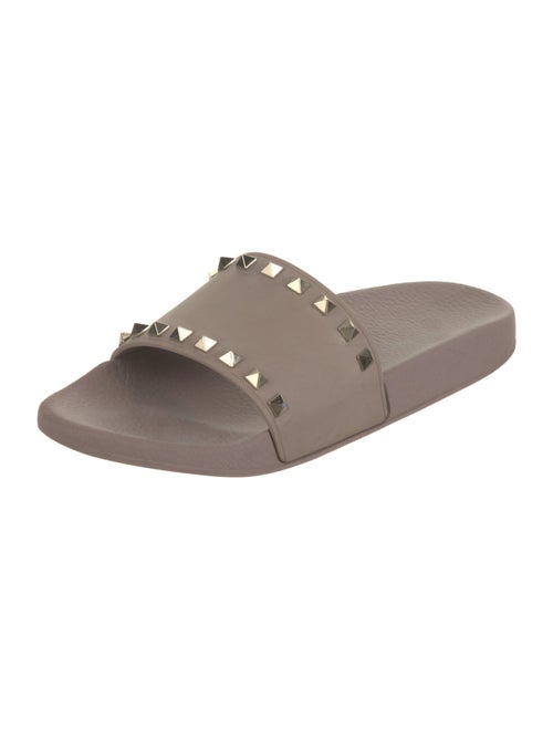 Valentino Rockstud Accents Rubber Slides