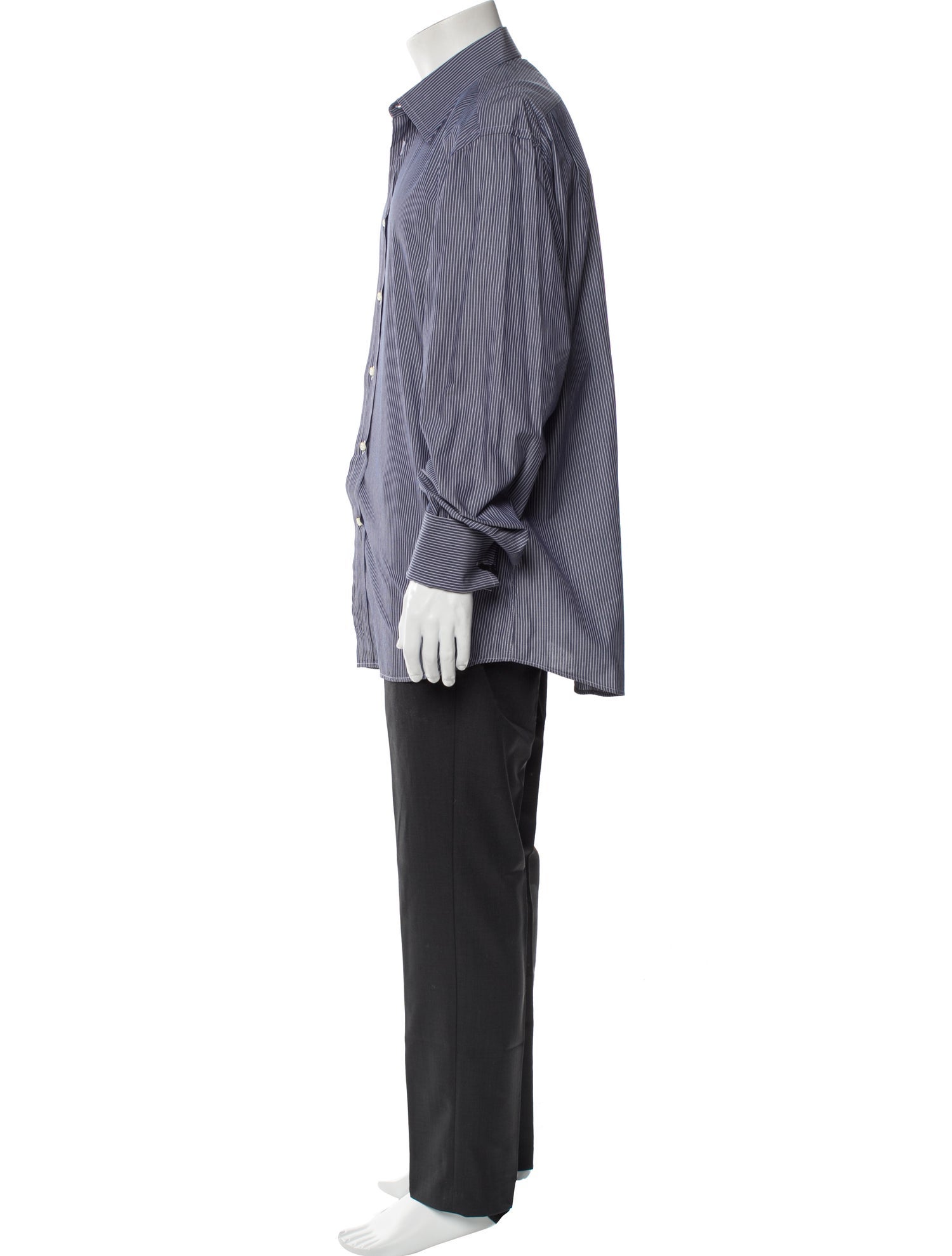 Valentino Striped Long Sleeve Dress Shirt