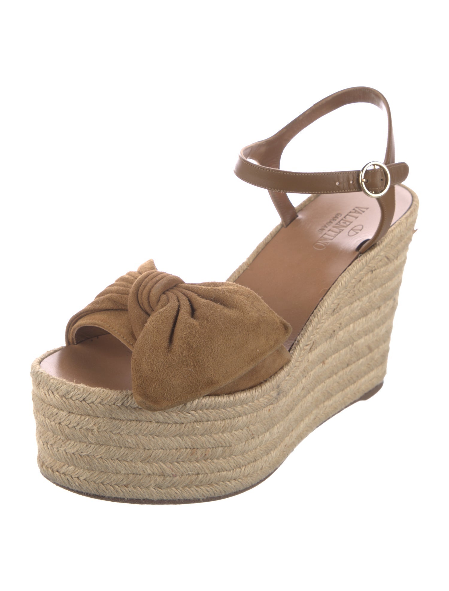 Valentino Suede Bow Accents Espadrilles