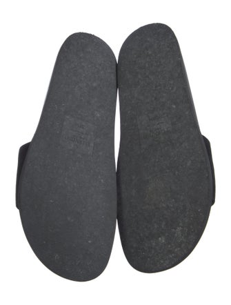 Valentino Suede Chain-Link Accents Slides