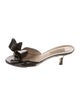 Valentino Patent Leather Bow Accents Slides