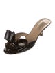 Valentino Patent Leather Bow Accents Slides