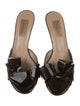 Valentino Patent Leather Bow Accents Slides