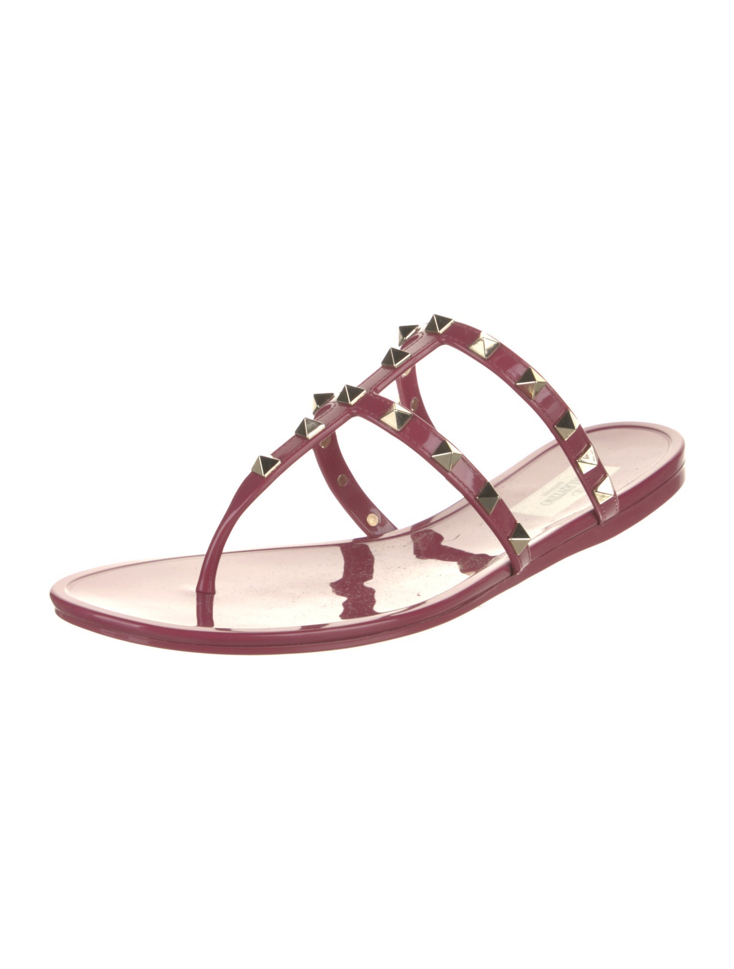 Valentino Rockstud Accents Rubber Slides