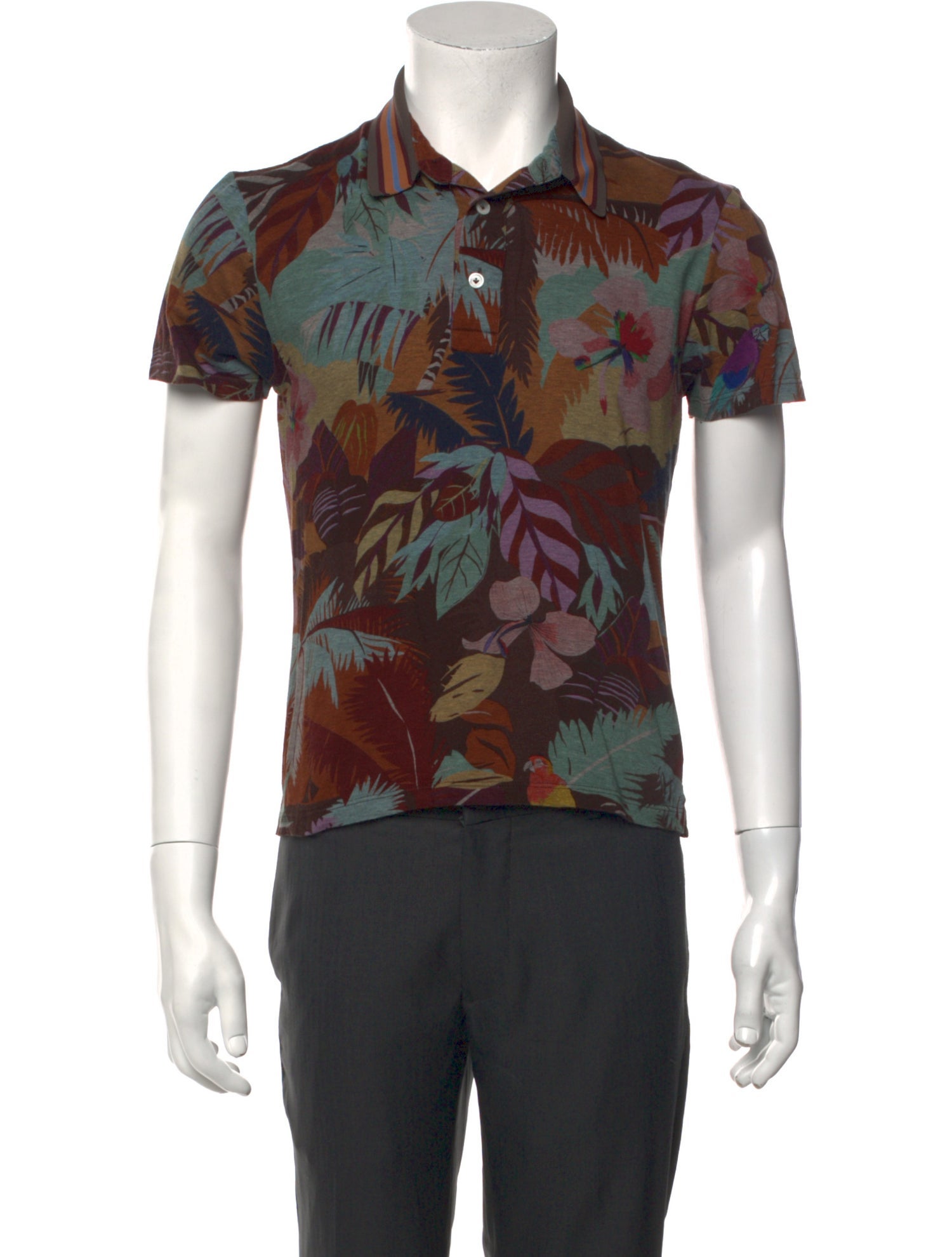 Valentino Printed V-Neck Polo Shirt