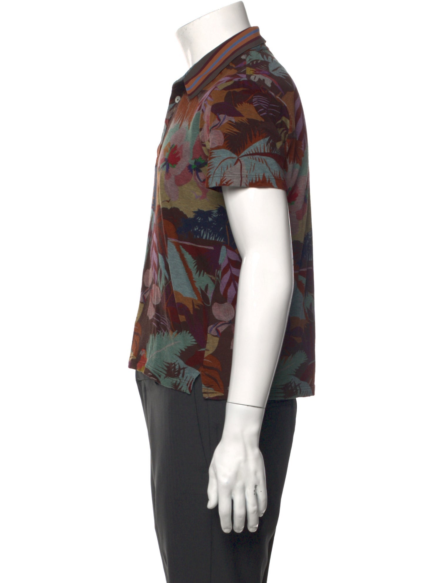 Valentino Printed V-Neck Polo Shirt