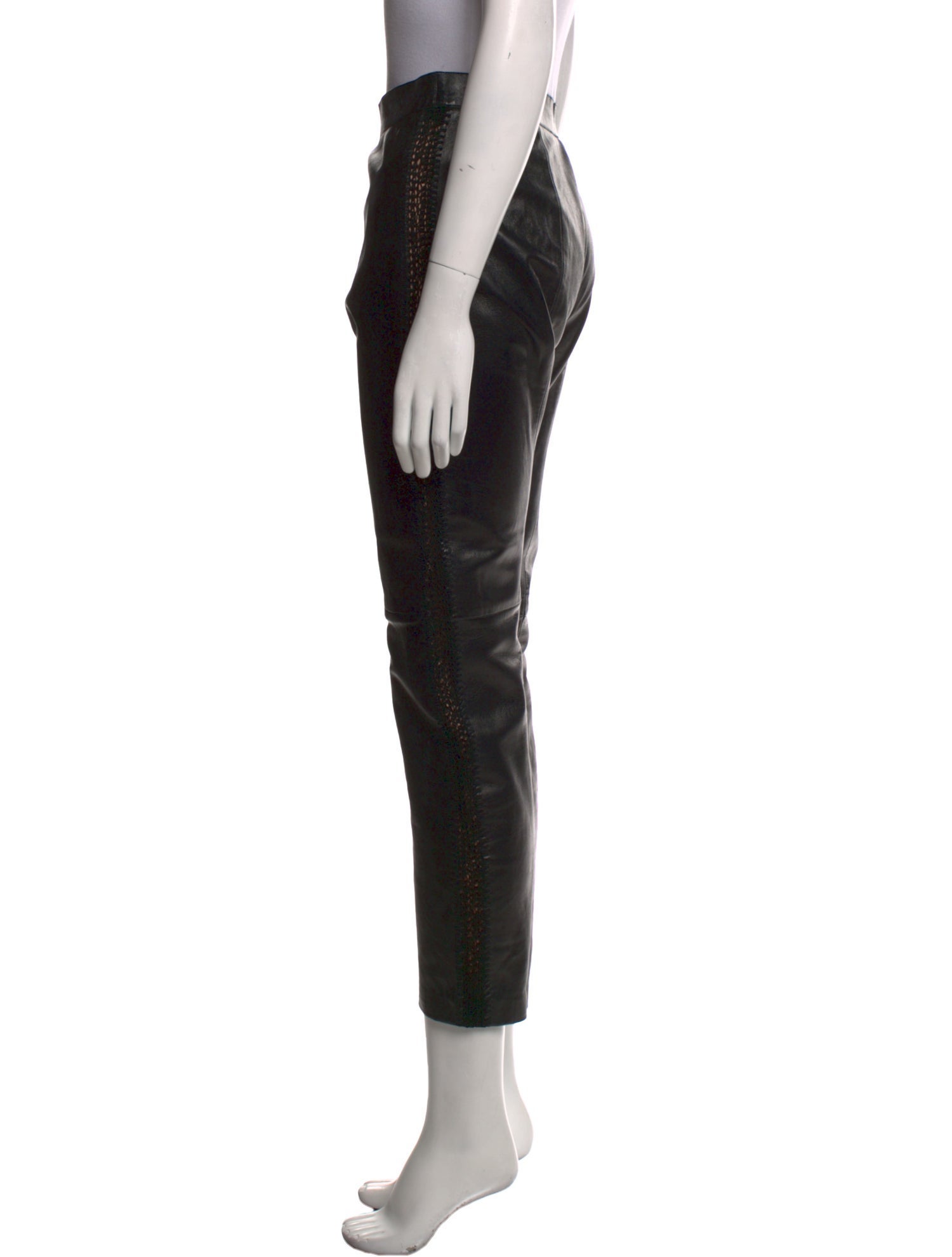 Valentino Leather Straight Leg Pants