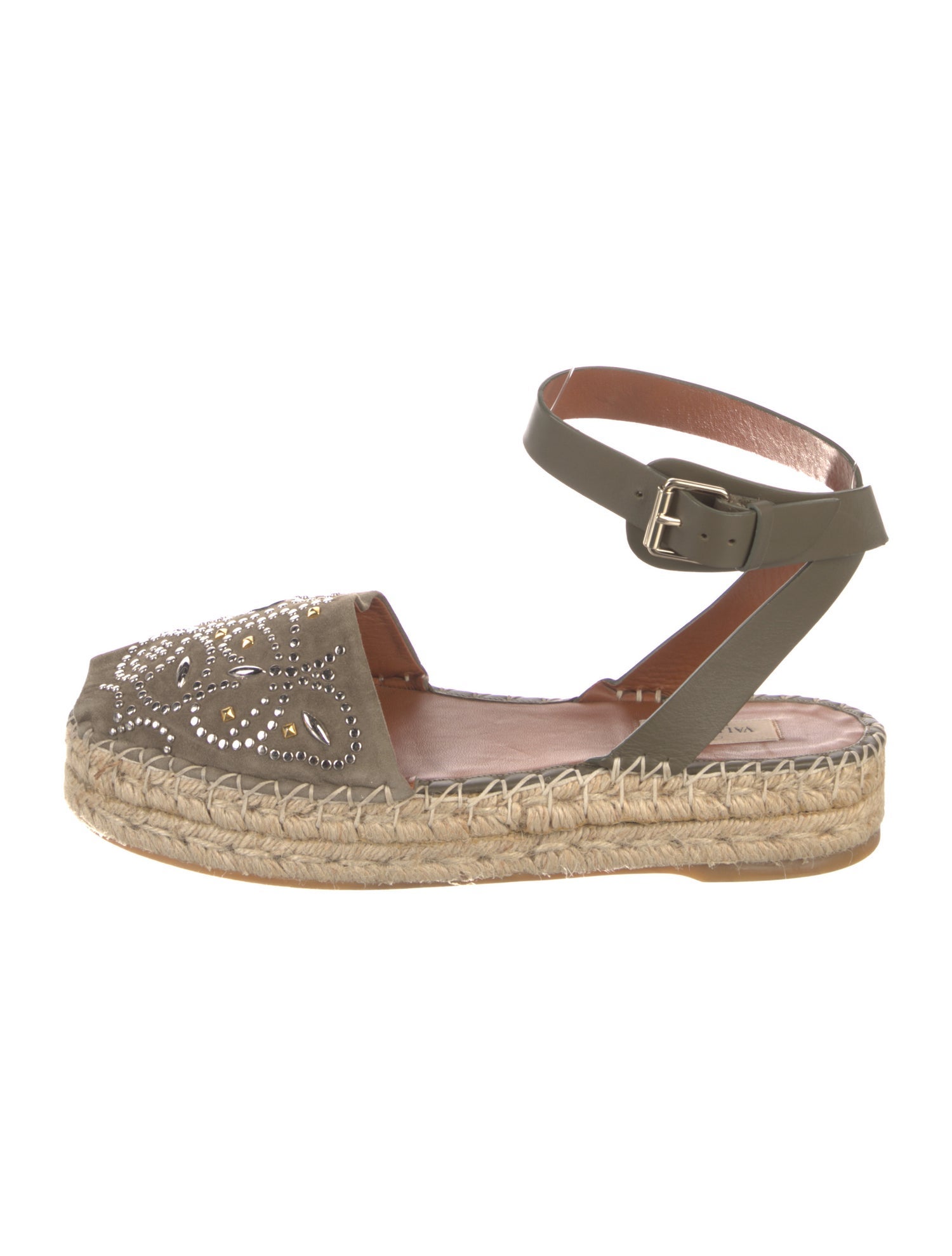 Valentino Suede Studded Accents Espadrilles