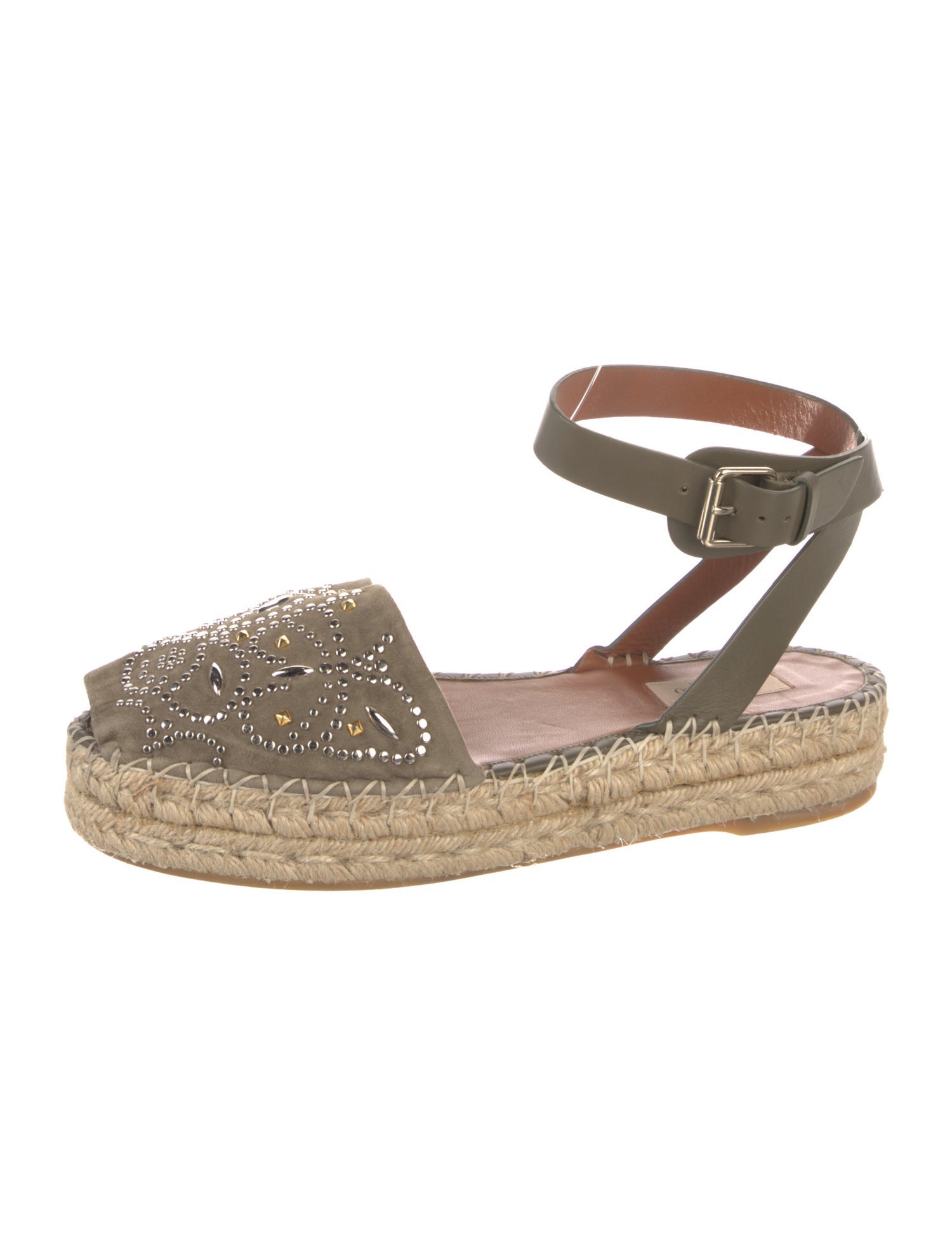 Valentino Suede Studded Accents Espadrilles