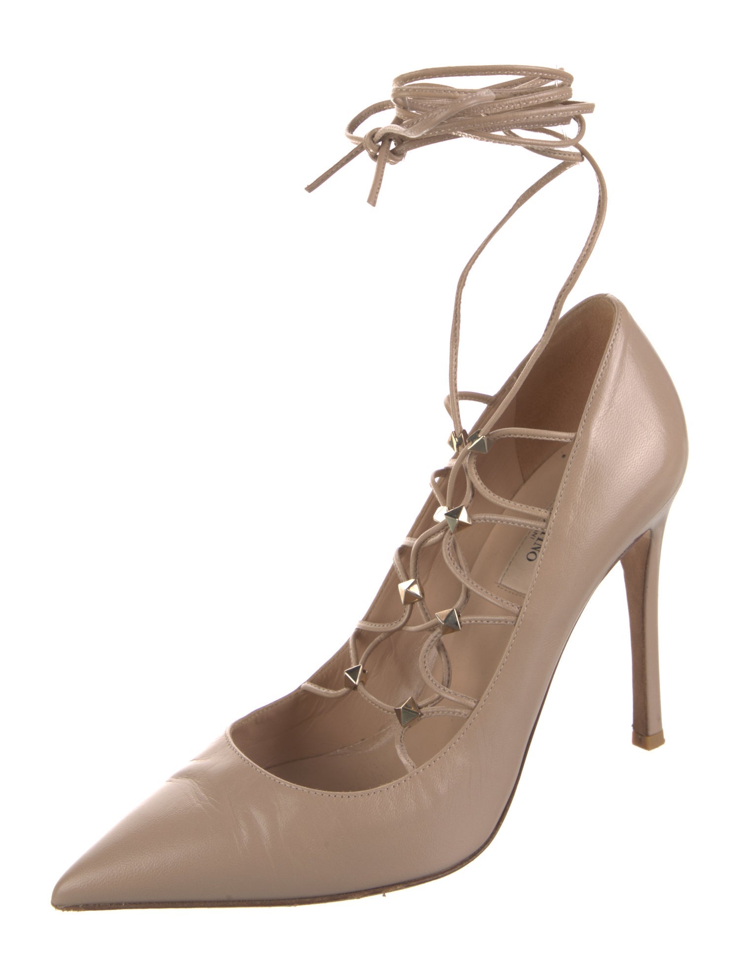 Valentino Rockstud Accents Leather Pumps
