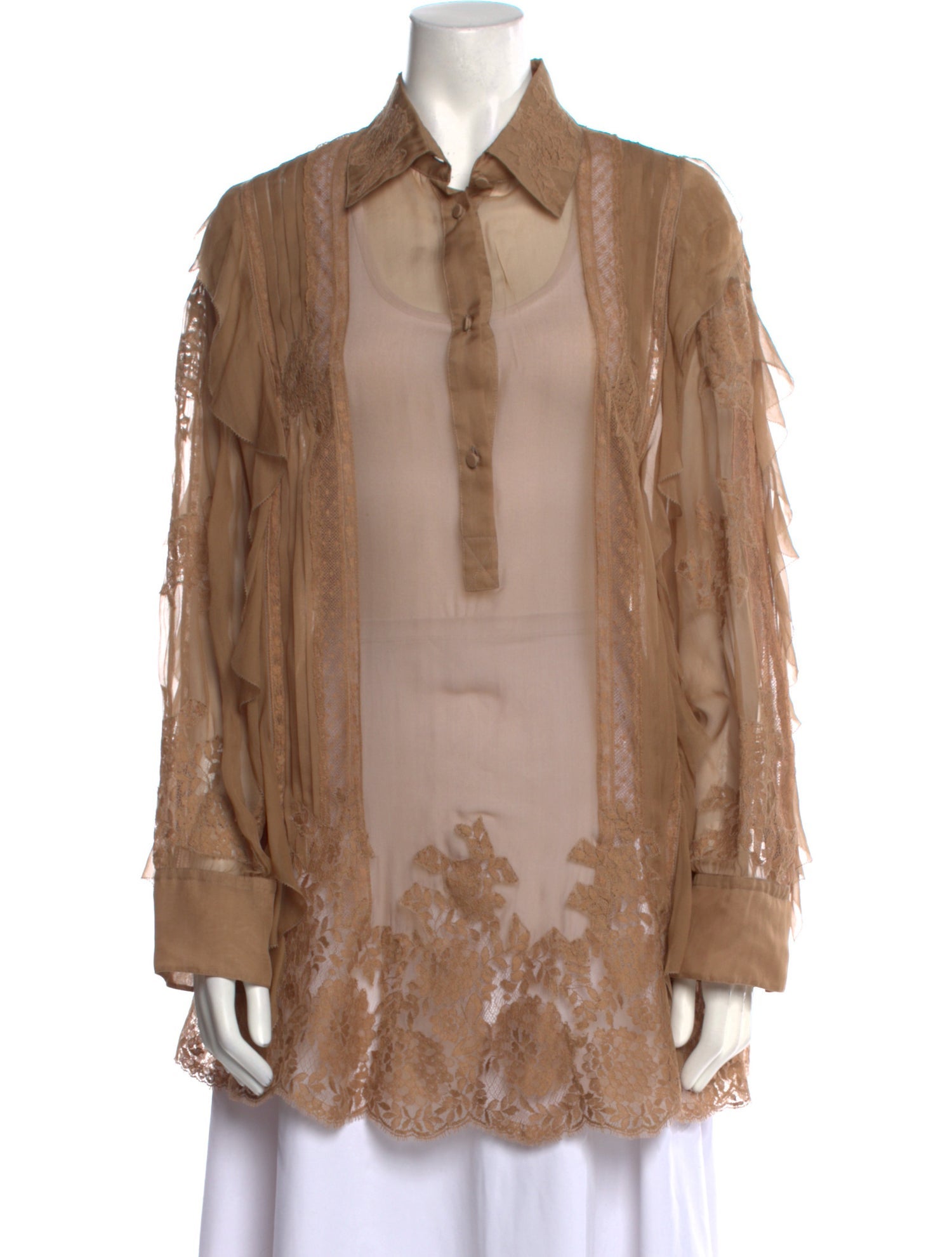 Valentino Silk Long Sleeve Button-Up Top w/ Tags