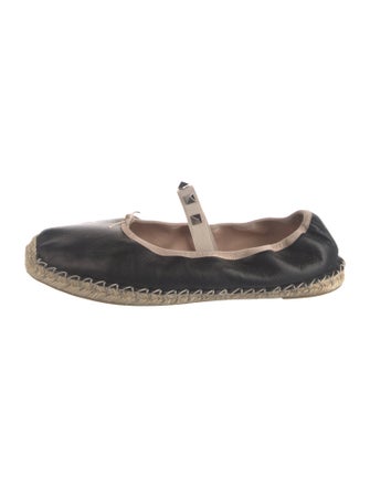 Valentino Rockstud Accents Leather Espadrilles