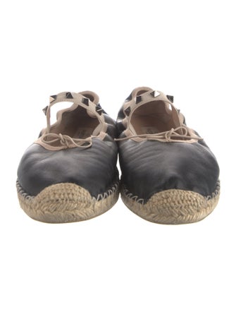 Valentino Rockstud Accents Leather Espadrilles
