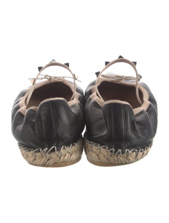 Valentino Rockstud Accents Leather Espadrilles