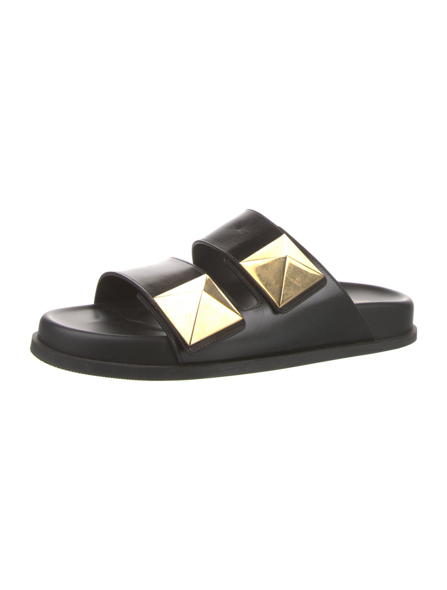 Valentino Leather Studded Accents Slides
