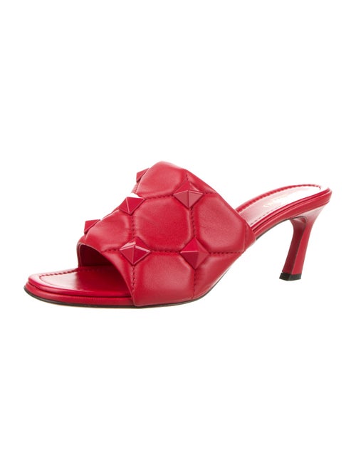 Valentino Rockstud Accents Leather Slides