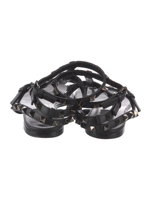 Valentino Rockstud Accents Leather T-Strap Sandals