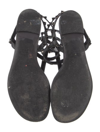 Valentino Rockstud Accents Leather T-Strap Sandals