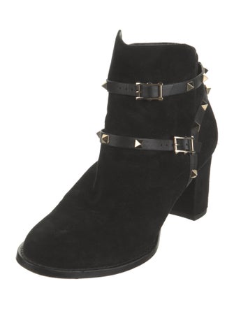 Valentino Rockstud Accents Suede Boots