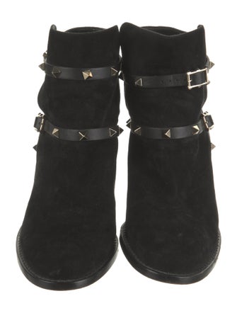 Valentino Rockstud Accents Suede Boots