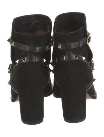 Valentino Rockstud Accents Suede Boots