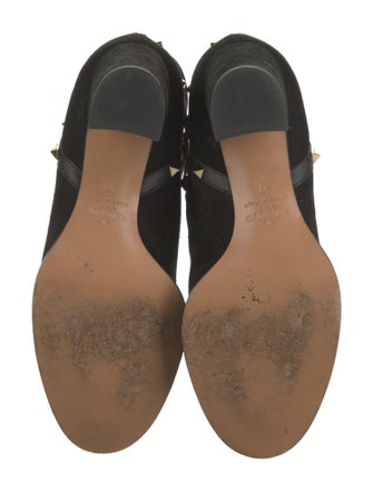 Valentino Rockstud Accents Suede Boots