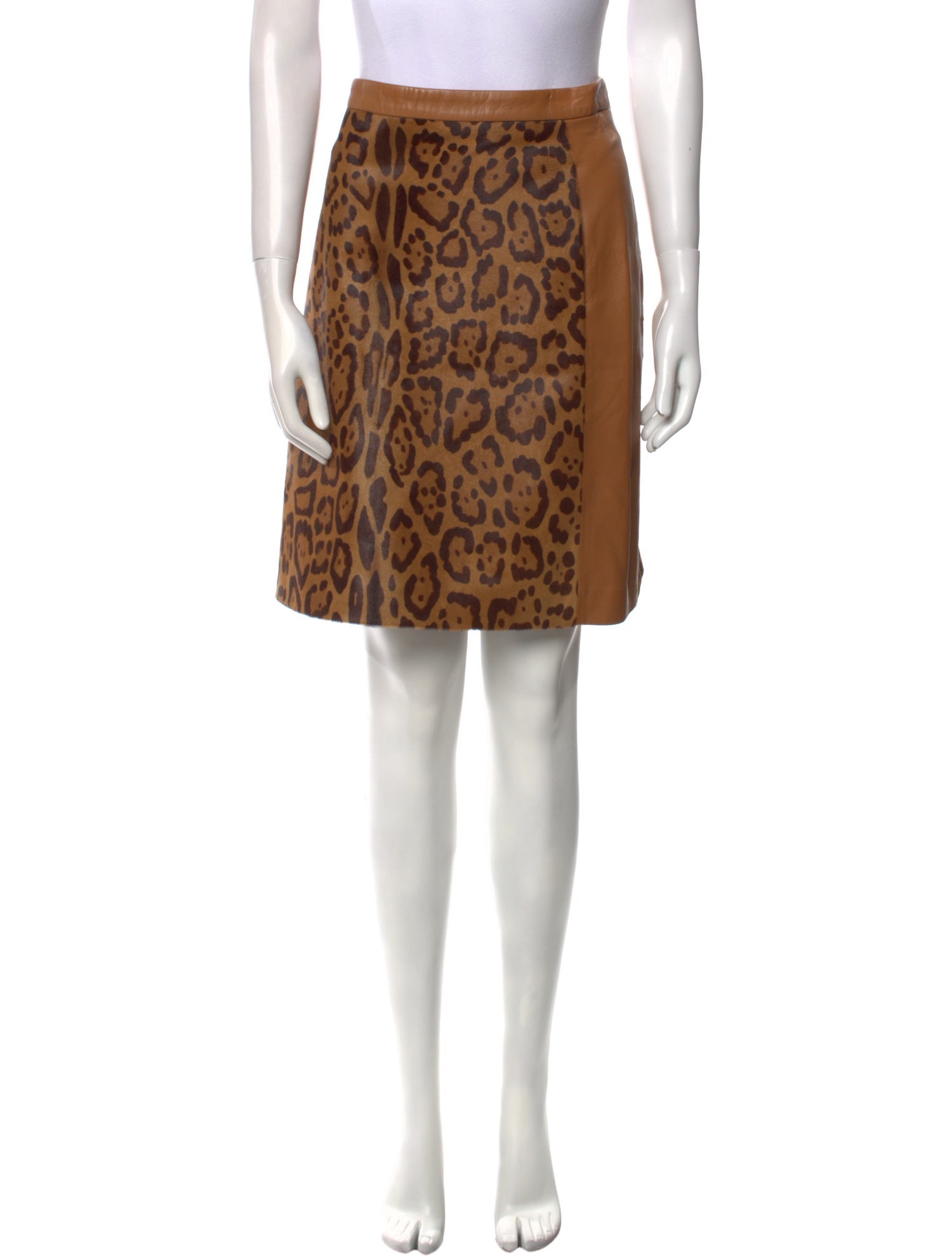 Valentino Leather Knee-Length Skirt