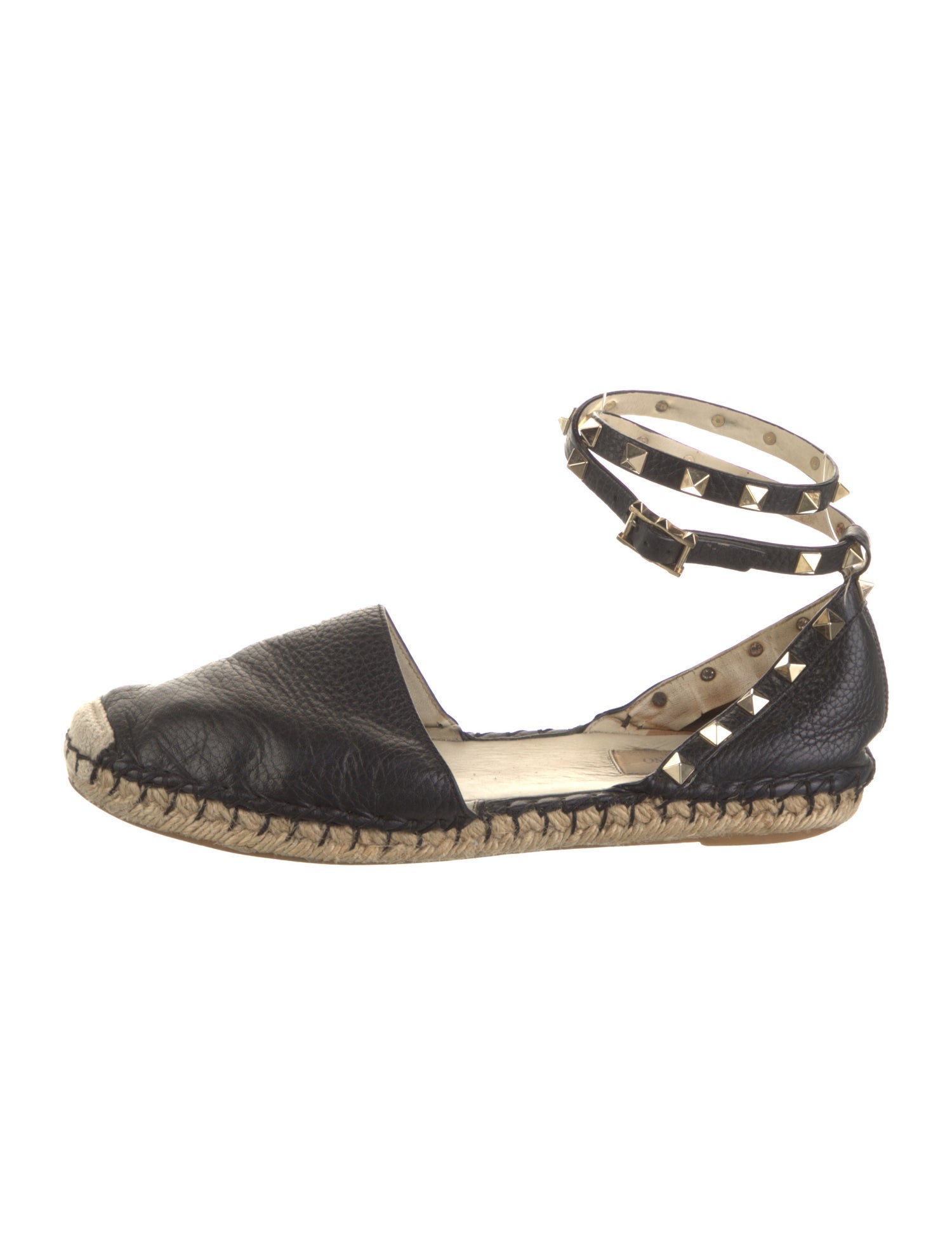 Valentino Rockstud Accents Leather D'Orsay Flats