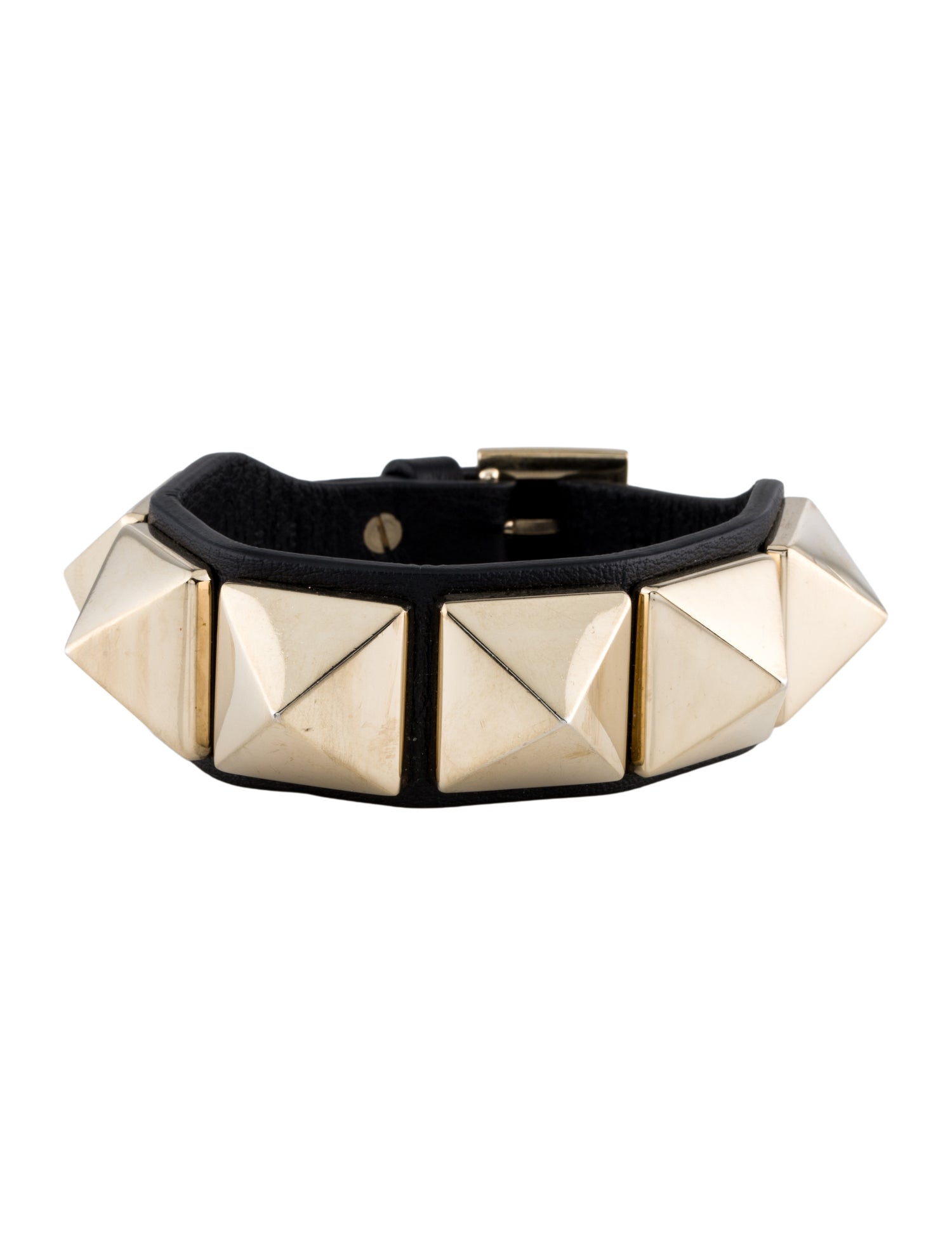 Valentino Leather Rockstud Wide Wrap Bracelet
