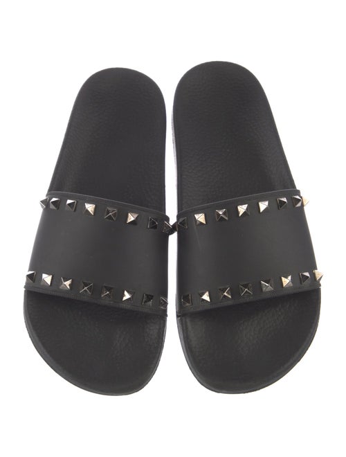 Valentino Rockstud Accents Rubber Slides