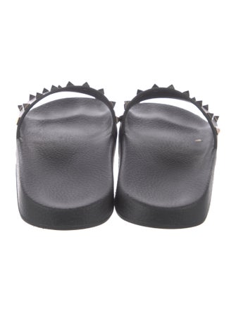 Valentino Rockstud Accents Rubber Slides