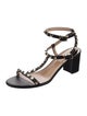Valentino Rockstud Accents Leather T-Strap Sandals