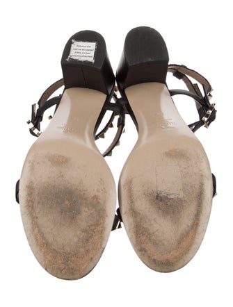 Valentino Rockstud Accents Leather T-Strap Sandals