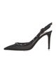 Valentino Rockstud Accents Mesh Slingback Pumps