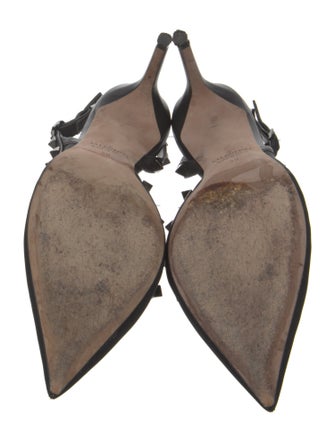 Valentino Rockstud Accents Mesh Slingback Pumps