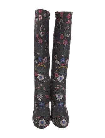 Valentino Canvas Floral Print Boots
